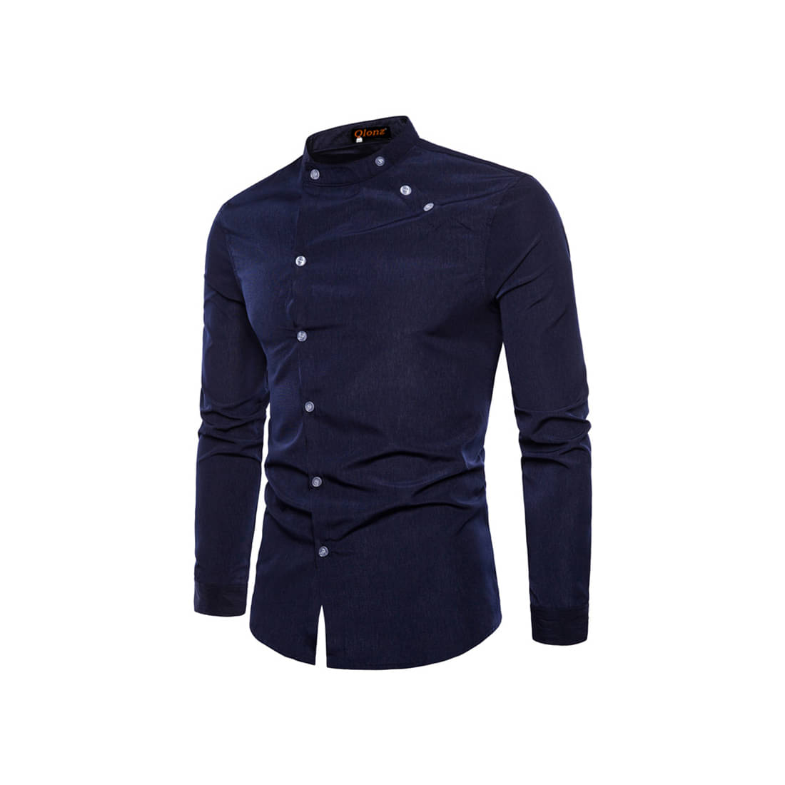     			Qlonz store Cotton Blend Regular Fit Solids Full Sleeves Men's Casual Shirt - Navy ( Pack of 1 )