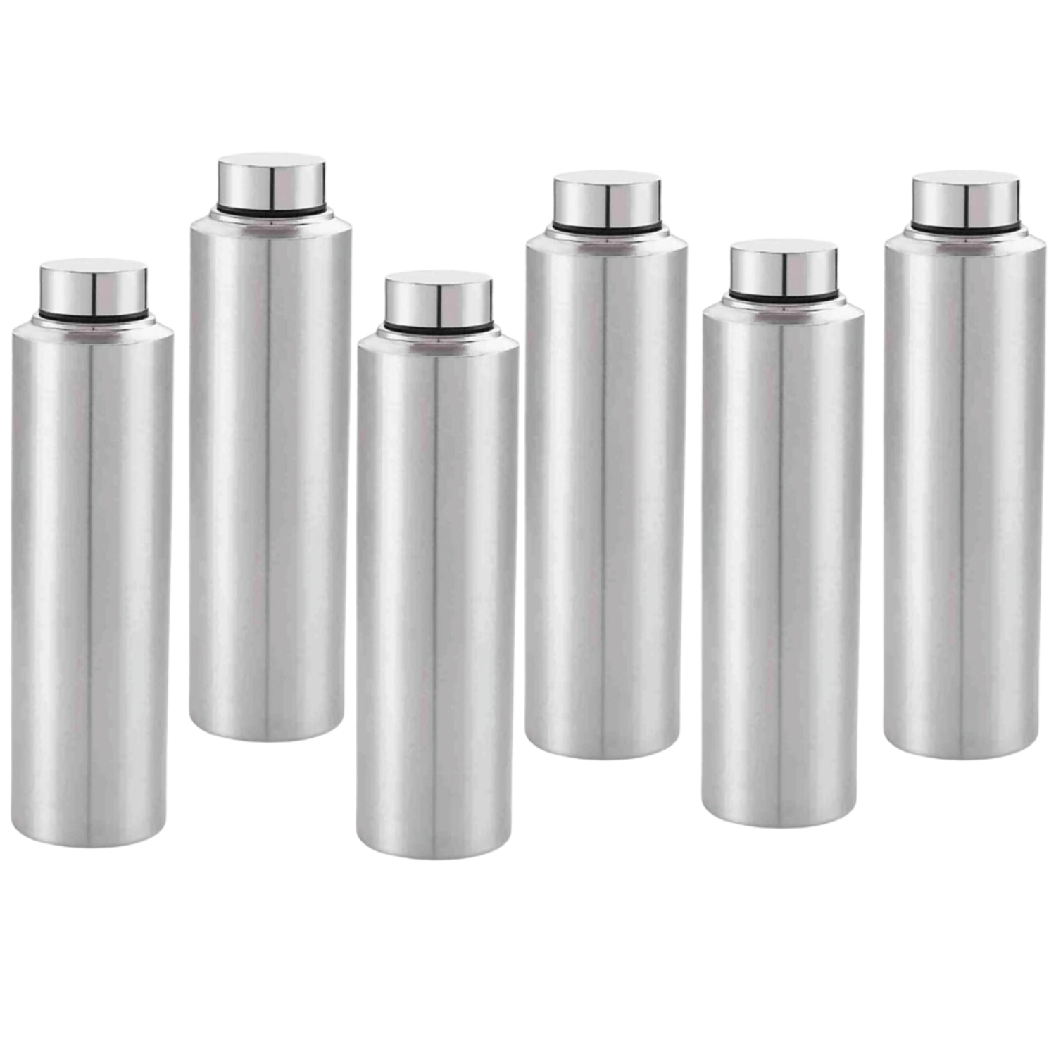 STEEPLE Steel Bottle Silver Stainless Steel Water Bottle 1000 mL ( Set of 6 )