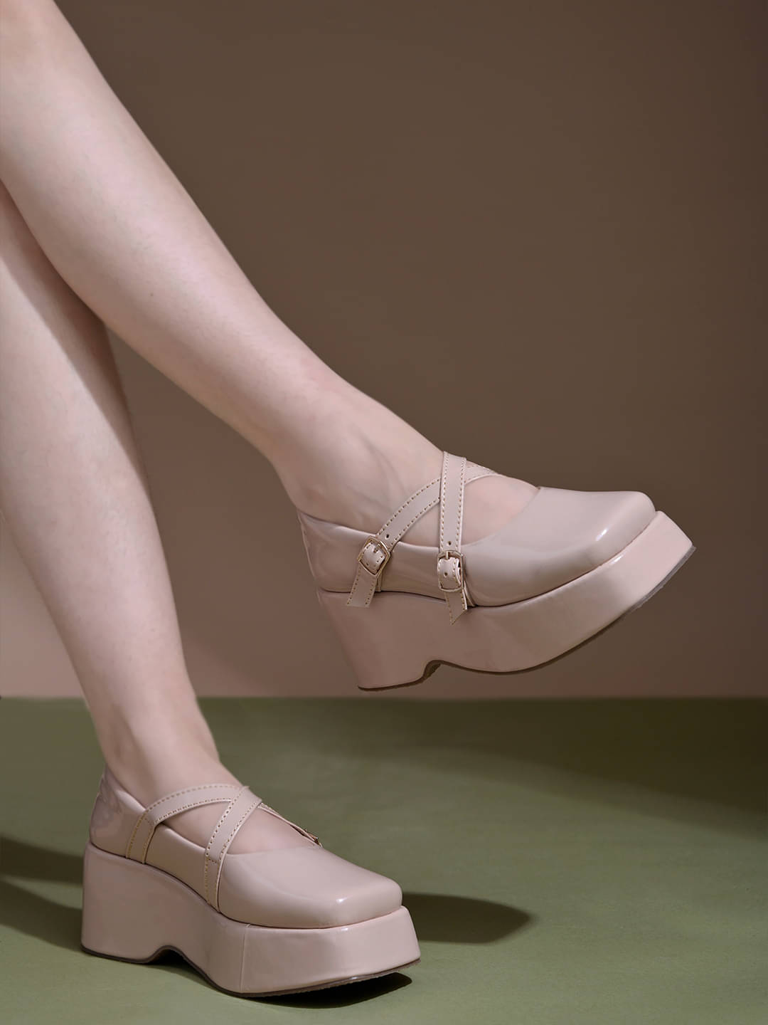     			Shoetopia Beige Women's Pumps Heels