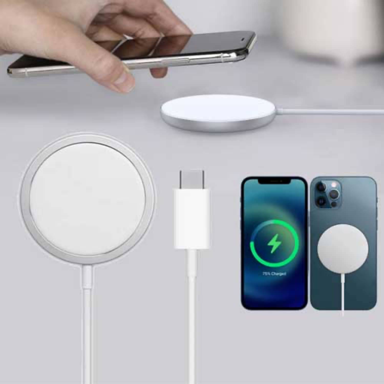     			VENKAT ZONE Type C 1.2A Wireless Charging Pad
