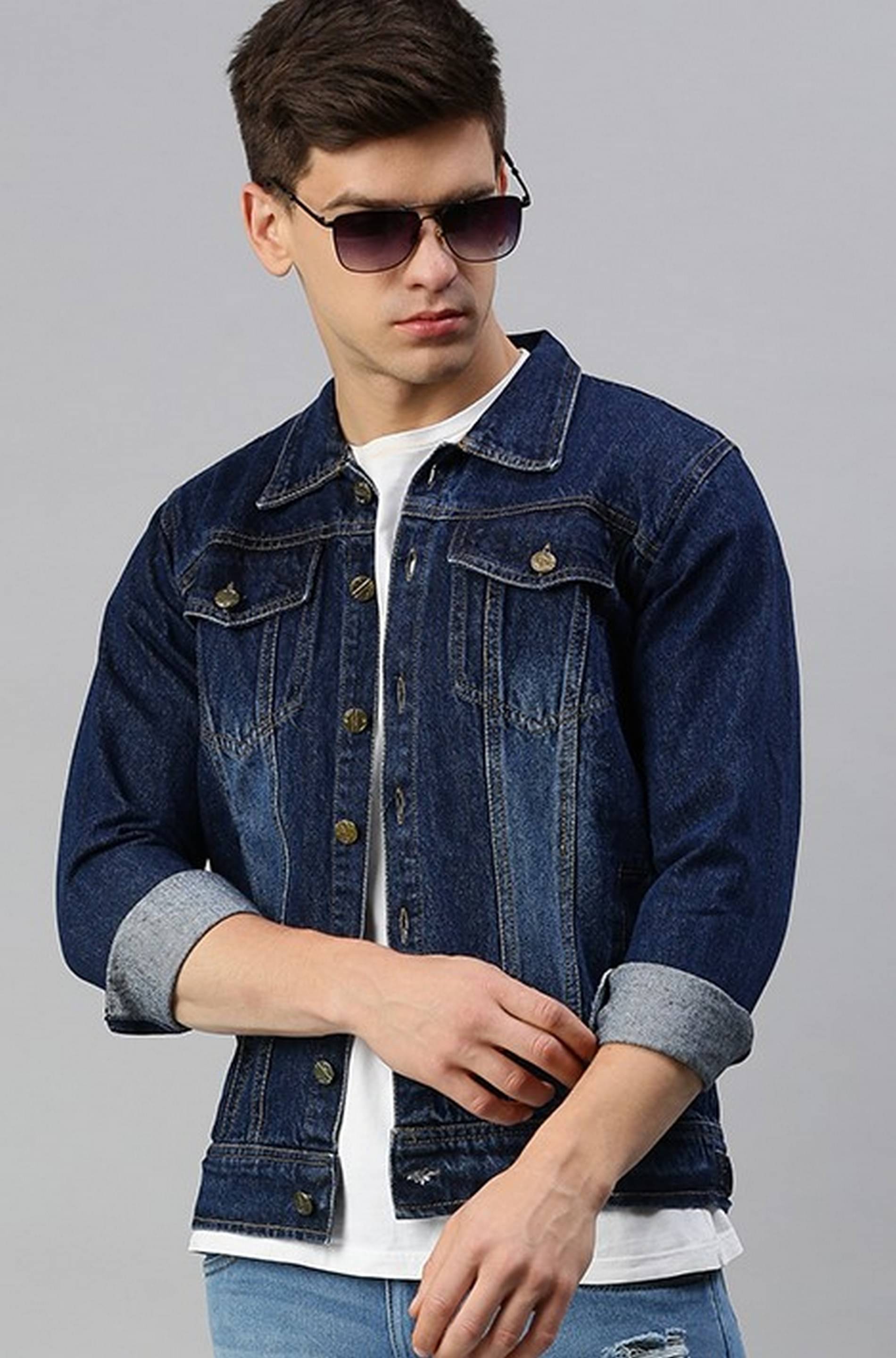     			VOGATI Denim Men's Denim Jacket - Navy ( Pack of 1 )