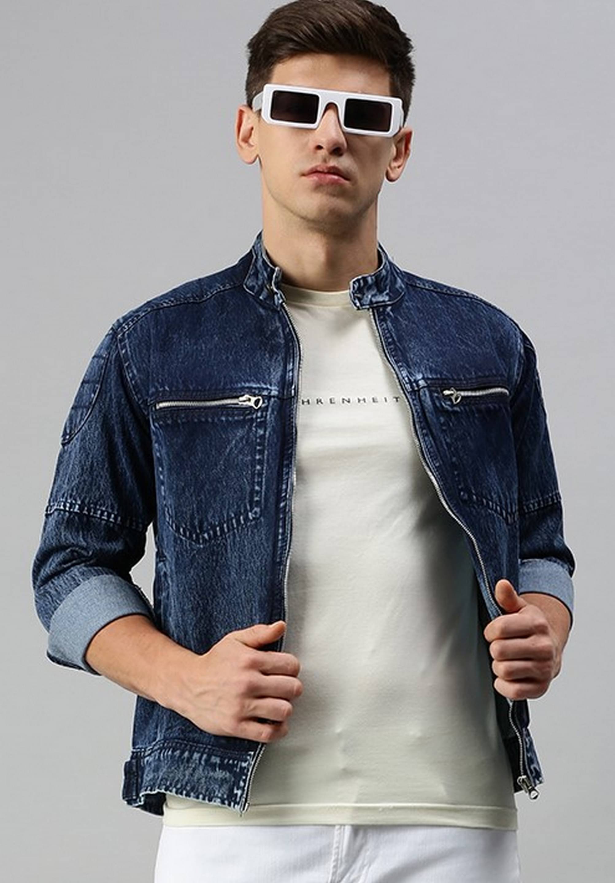 VOGATI Denim Men's Denim Jacket - Navy ( Pack of 1 ) VOGATI Denim Men's Denim Jacket - Navy ( Pack of 1 )