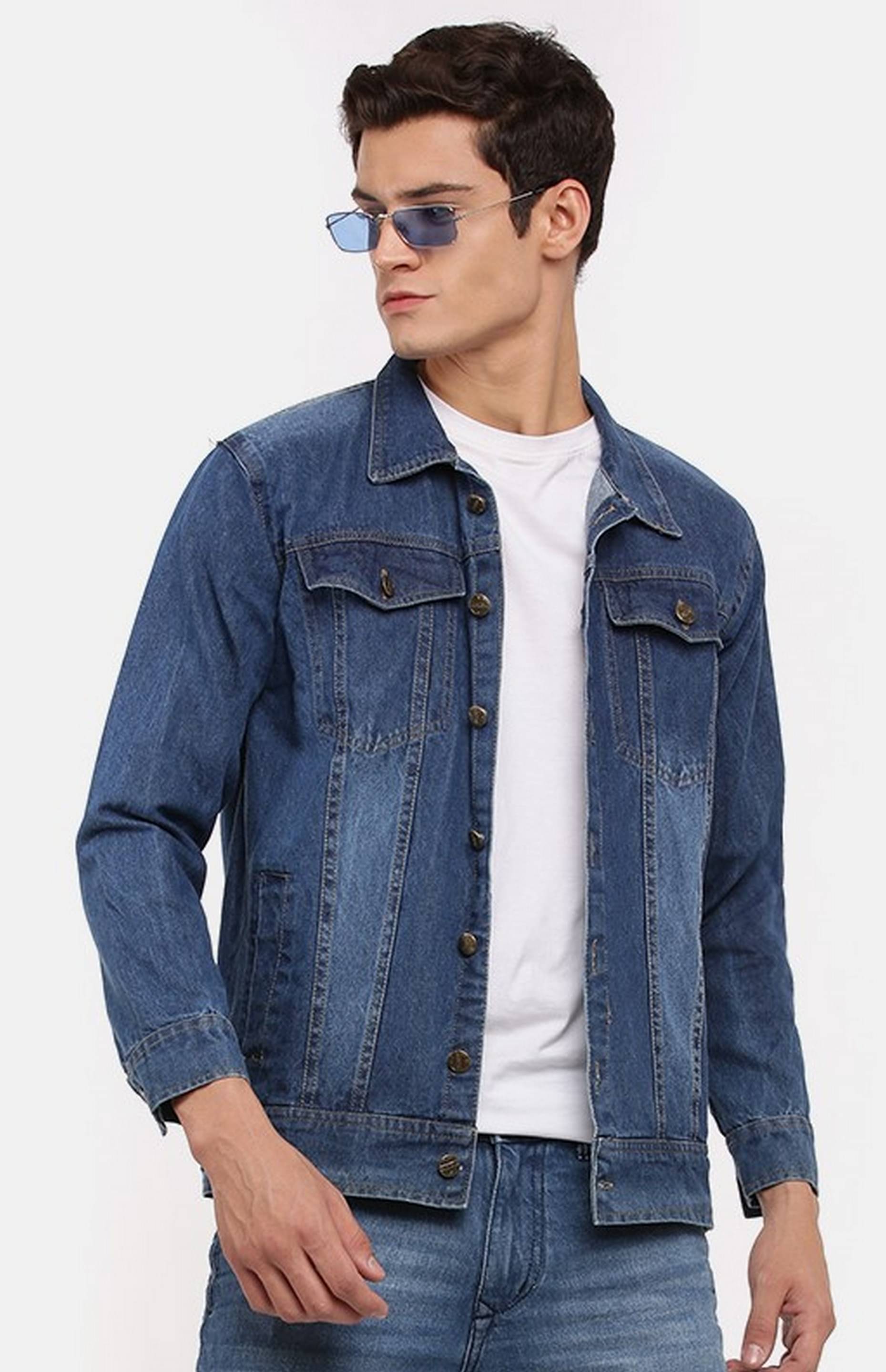     			VOGATI Denim Men's Denim Jacket - Navy ( Pack of 1 )