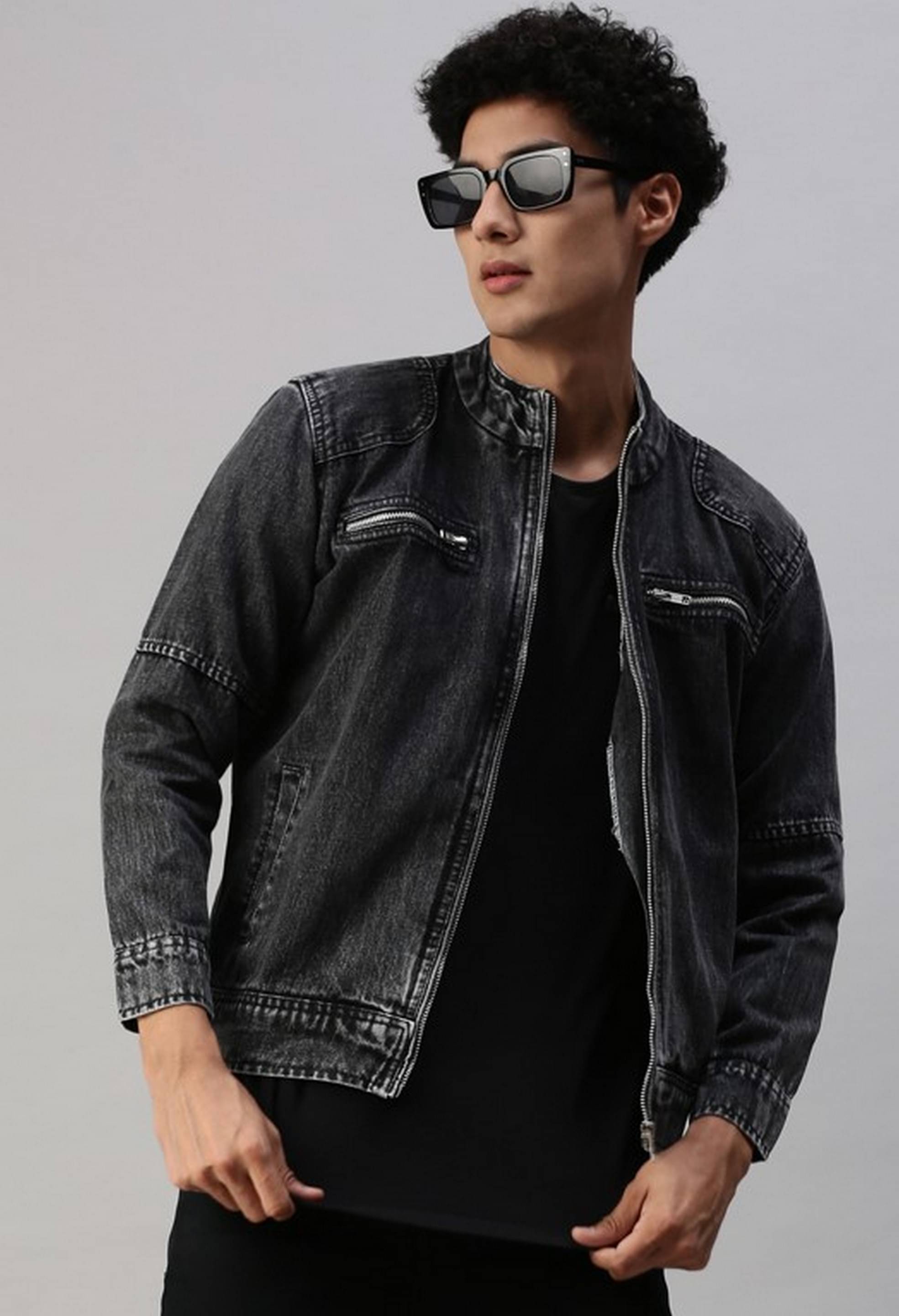     			VOXATI Denim Men's Denim Jacket - Charcoal ( Pack of 1 )