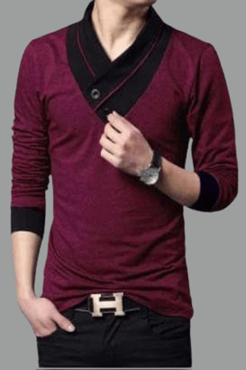 attitude start of fashion Pack of 1 Polyester Regular Fit Men's T-Shirt ( Maroon )