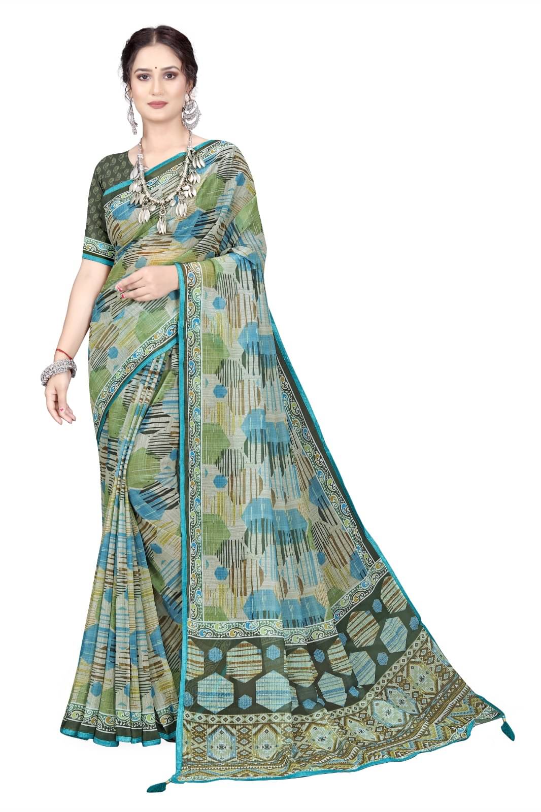 mahalaxmi fab Georgette Applique Saree With Unstitched Blouse Piece ( Light Green ) mahalaxmi fab Georgette Applique Saree With Unstitched Blouse Piece ( Light Green )