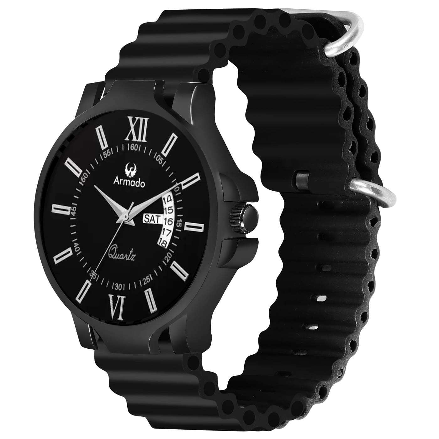     			Armado Black Silicon Analog Men's Watch