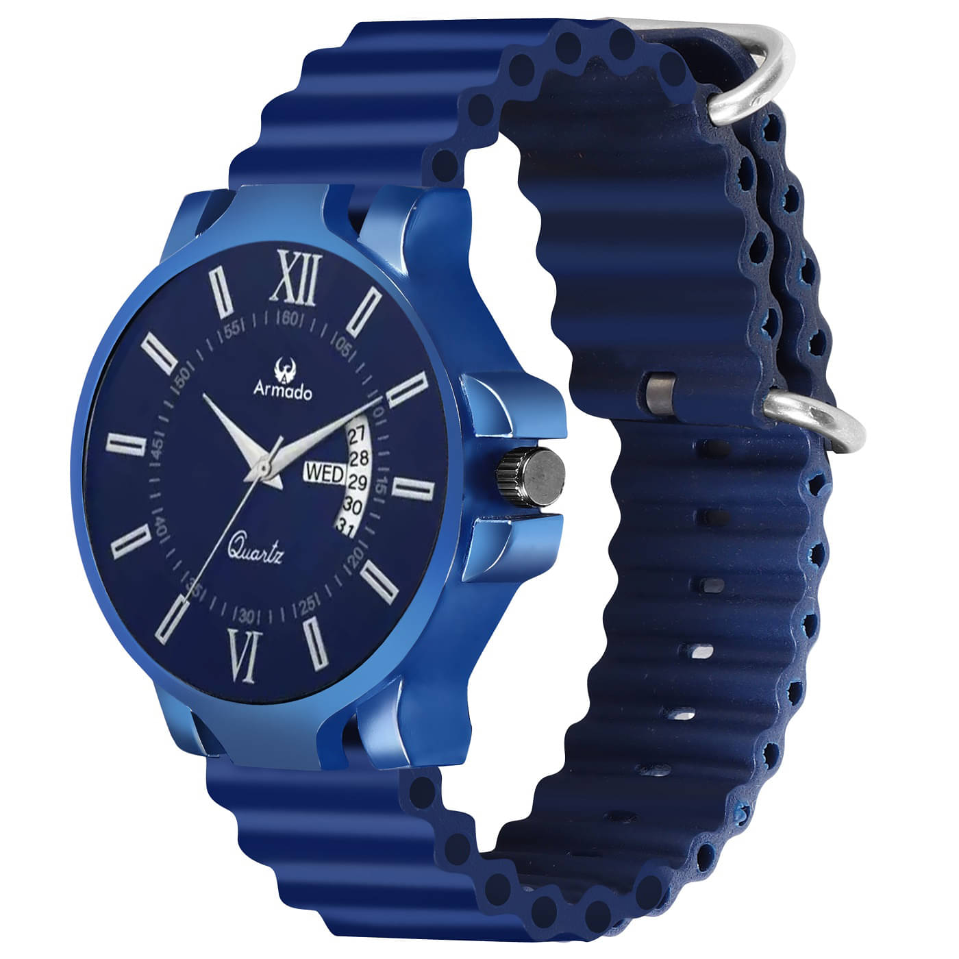     			Armado Blue Silicon Analog Men's Watch