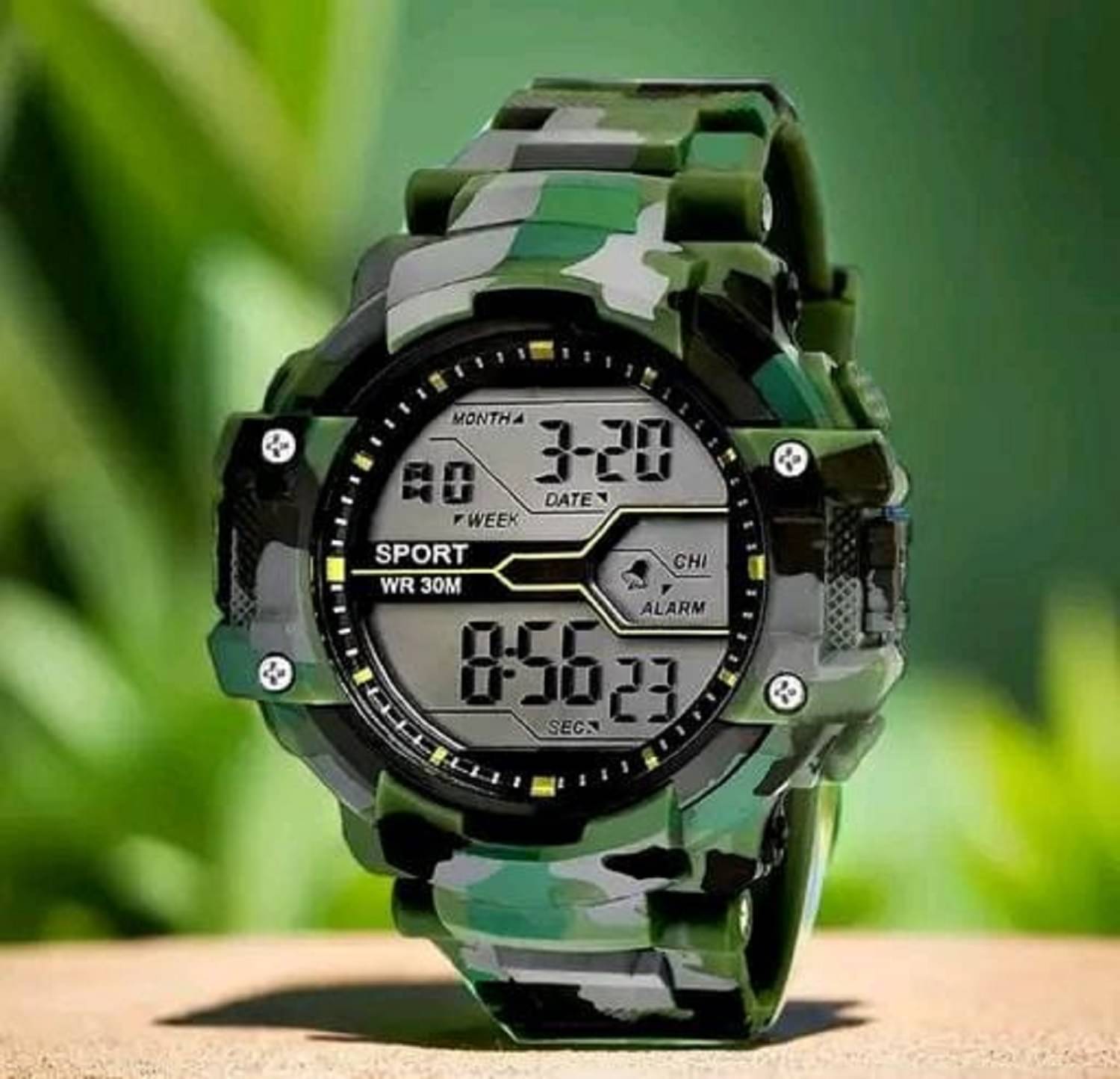     			DECLASSE Green PU Digital Men's Watch