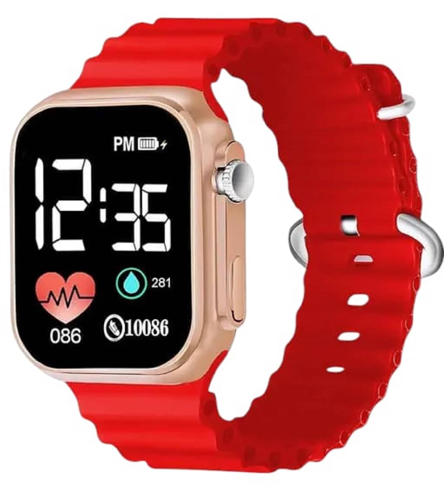     			DECLASSE Red Rubber Digital Men's Watch