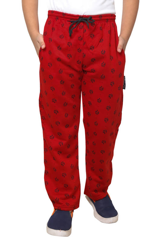     			IndiWeaves Pack of 1 Boys Fleece Trackpant ( Red )