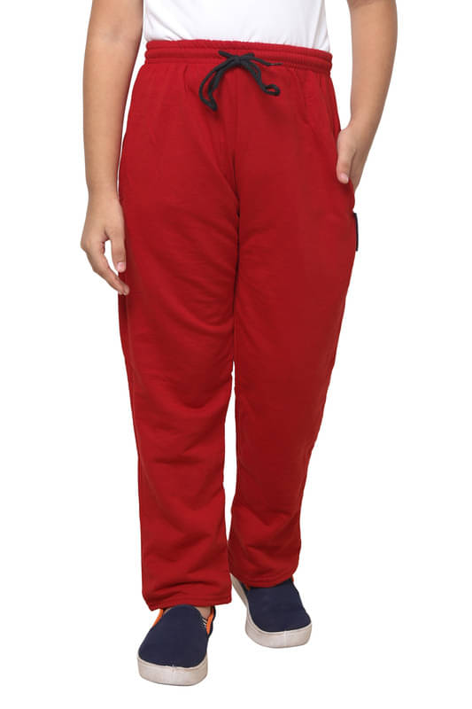     			IndiWeaves Pack of 1 Boys Fleece Trackpant ( Red )
