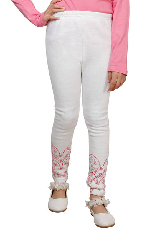 IndiWeaves Pack of 1 Girls Woollen Leggings ( White )