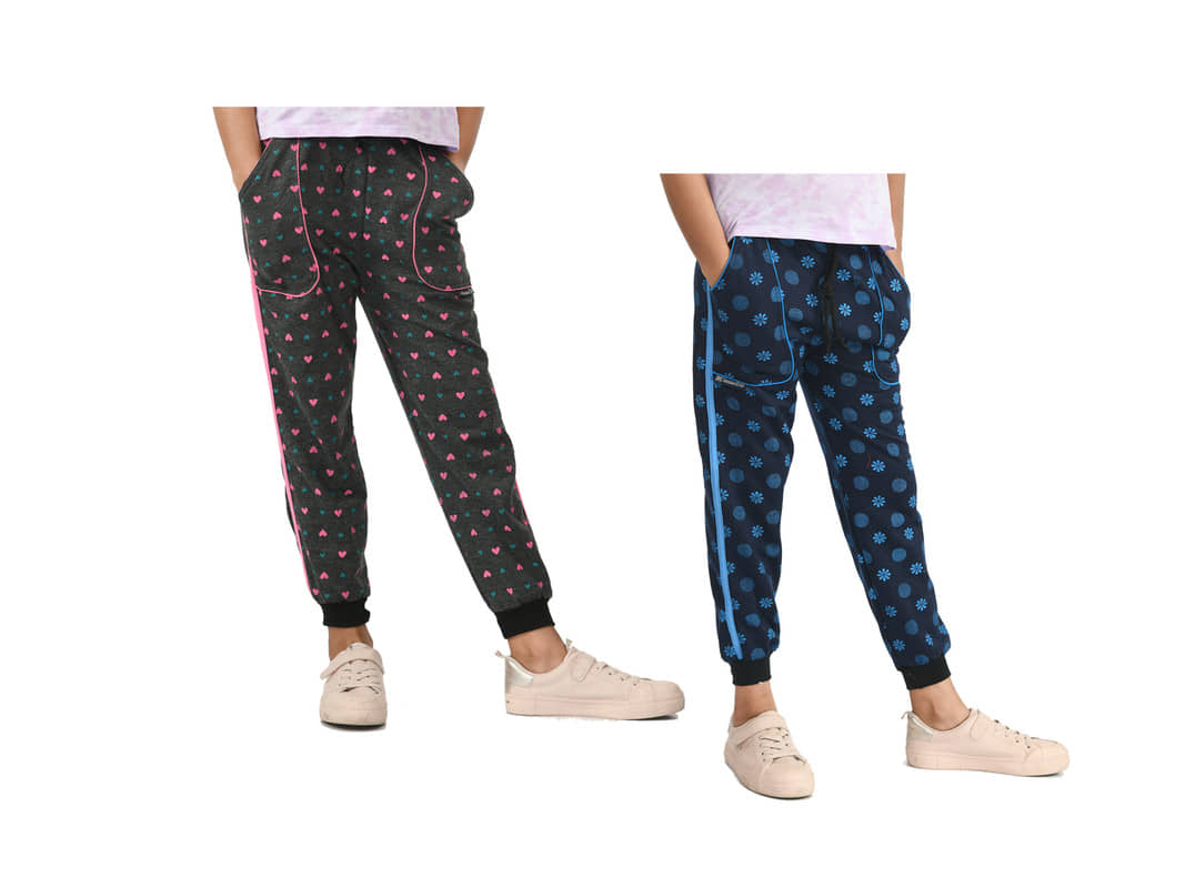 IndiWeaves Pack of 2 Girls Fleece Joggers ( Colors ) - Track Pants | Buy online on ZillyBuy