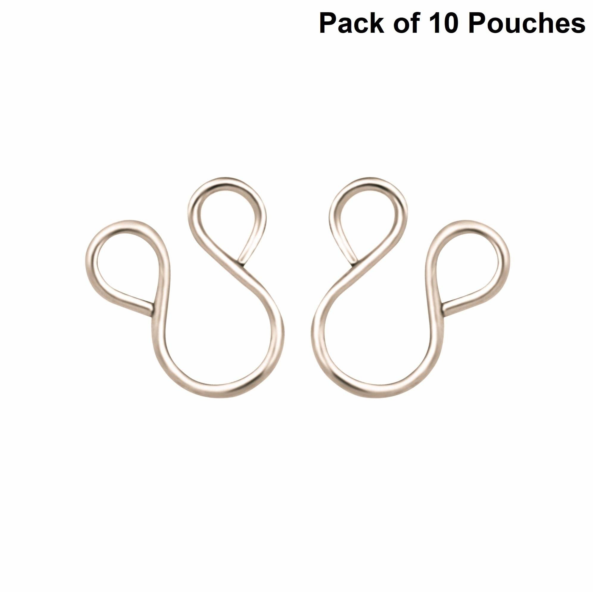     			Jyoti Dress Eye (50 Hooks of Size 2 of Brass Material in Nickel Free Finish in a Pouch) Hooks for Ladies Blouses, Dresses, Chudidars, Children Dresses, Frocks, and Gowns - Pack of 10 Pouches