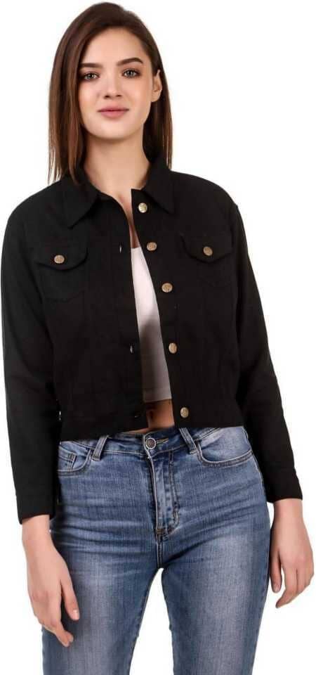 Kashian Women Denim Jacket ( Black ) - Jackets & Coats | Buy online on ZillyBuy