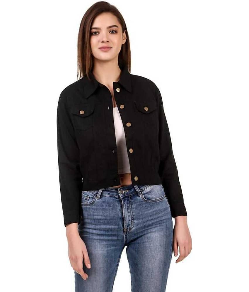Kashian Women Denim Jacket ( Black ) - Jackets & Coats | Buy online on ZillyBuy