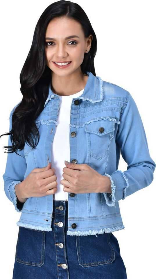 Kashian Women Denim Jacket ( Blue ) - Jackets & Coats | Buy online on ZillyBuy