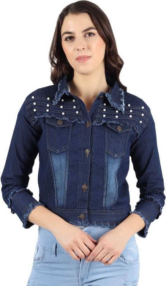 Kashian Women Denim Jacket ( Blue ) - Jackets & Coats | Buy online on ZillyBuy
