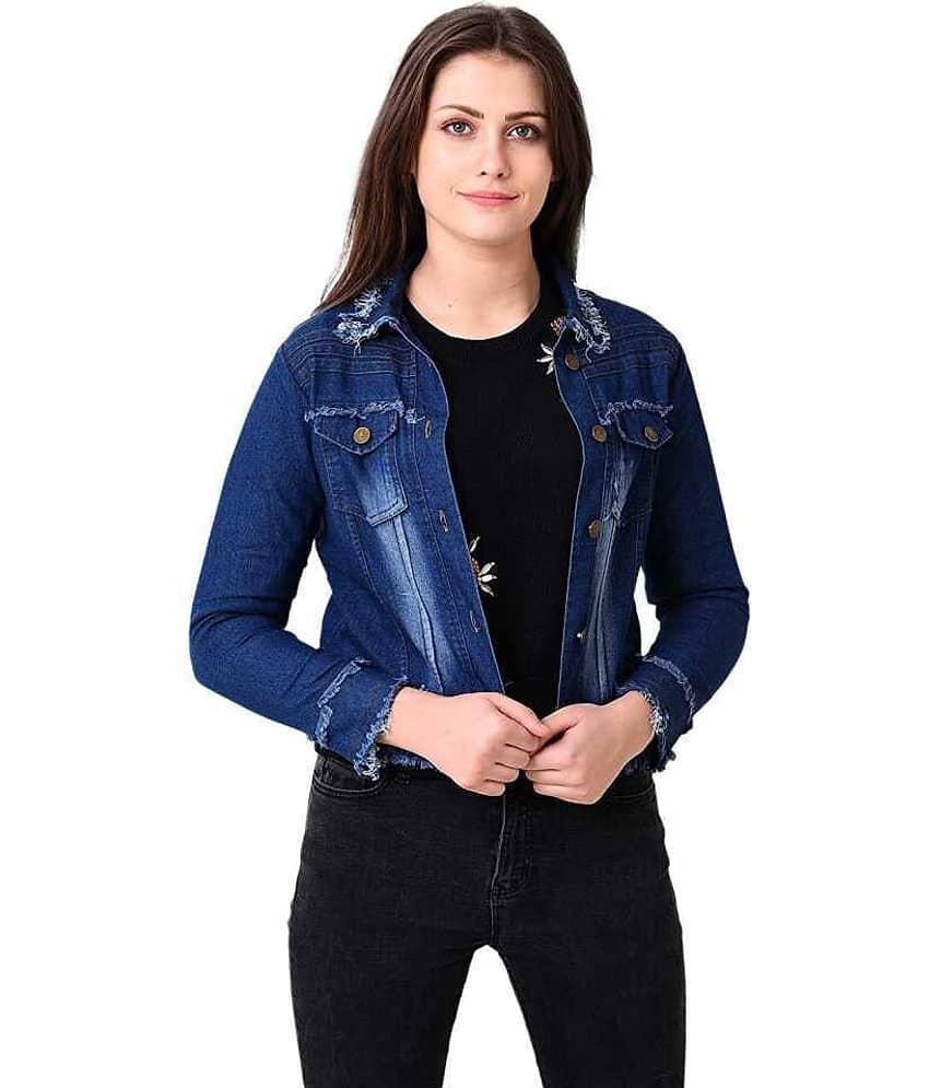 Kashian Women Denim Jacket ( Blue ) - Jackets & Coats | Buy online on ZillyBuy