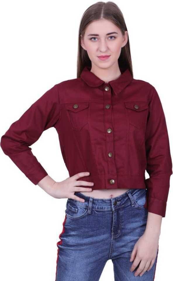 Kashian - Denim Maroon Denim Jacket Kashian - Denim Maroon Denim Jacket