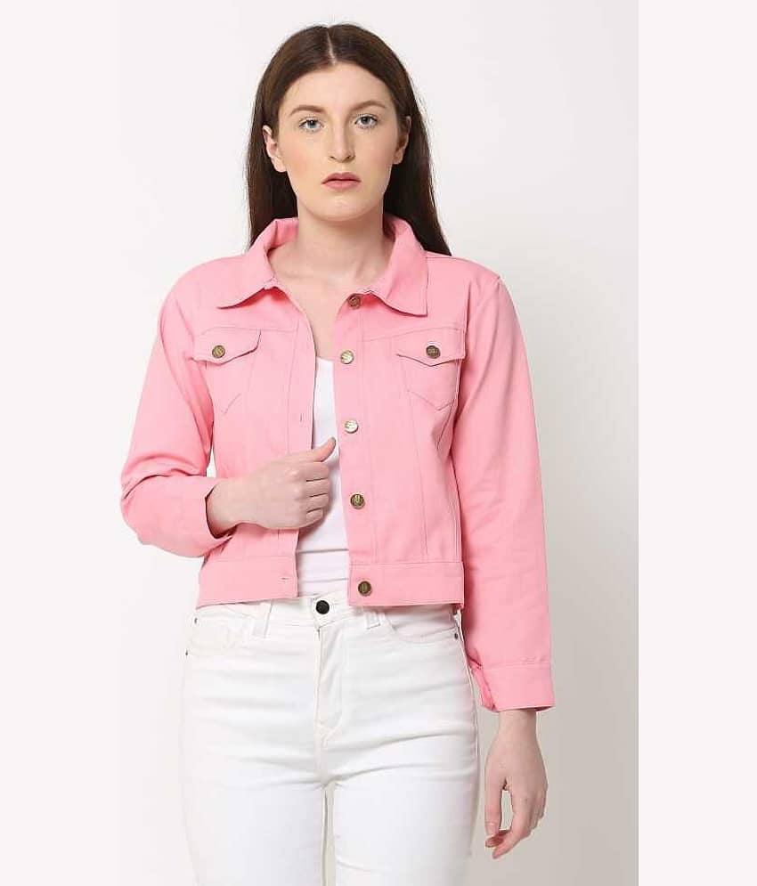 Kashian Women Denim Jacket ( Pink ) - Jackets & Coats | Buy online on ZillyBuy