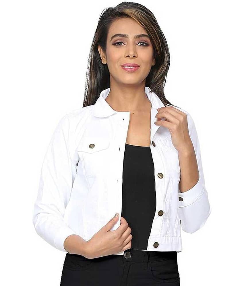 Kashian Women Denim Jacket ( White ) - Jackets & Coats | Buy online on ZillyBuy
