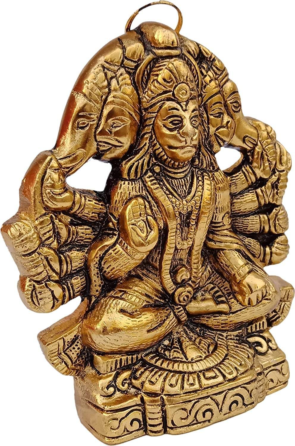     			NAVIYAKSH Brass Punchmukhi hanuman Idol ( 0.2 cm )