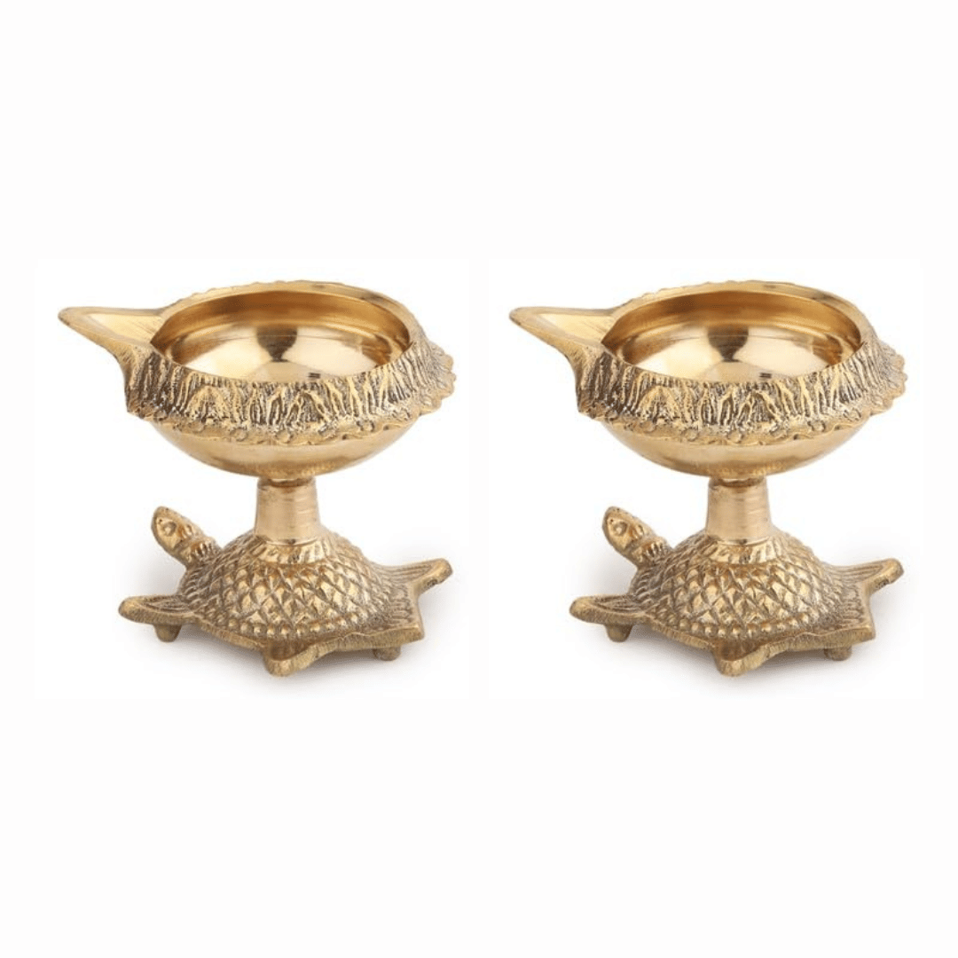     			NAVYAKSH Brass Akhand Diya - Pack of 2