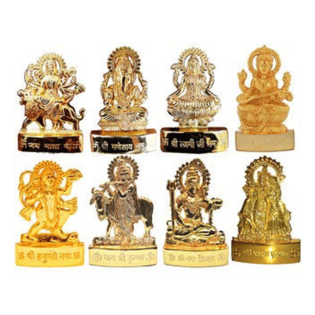     			NAVYAKSH Brass Laxmi Ganesh Idol ( 13 cm )