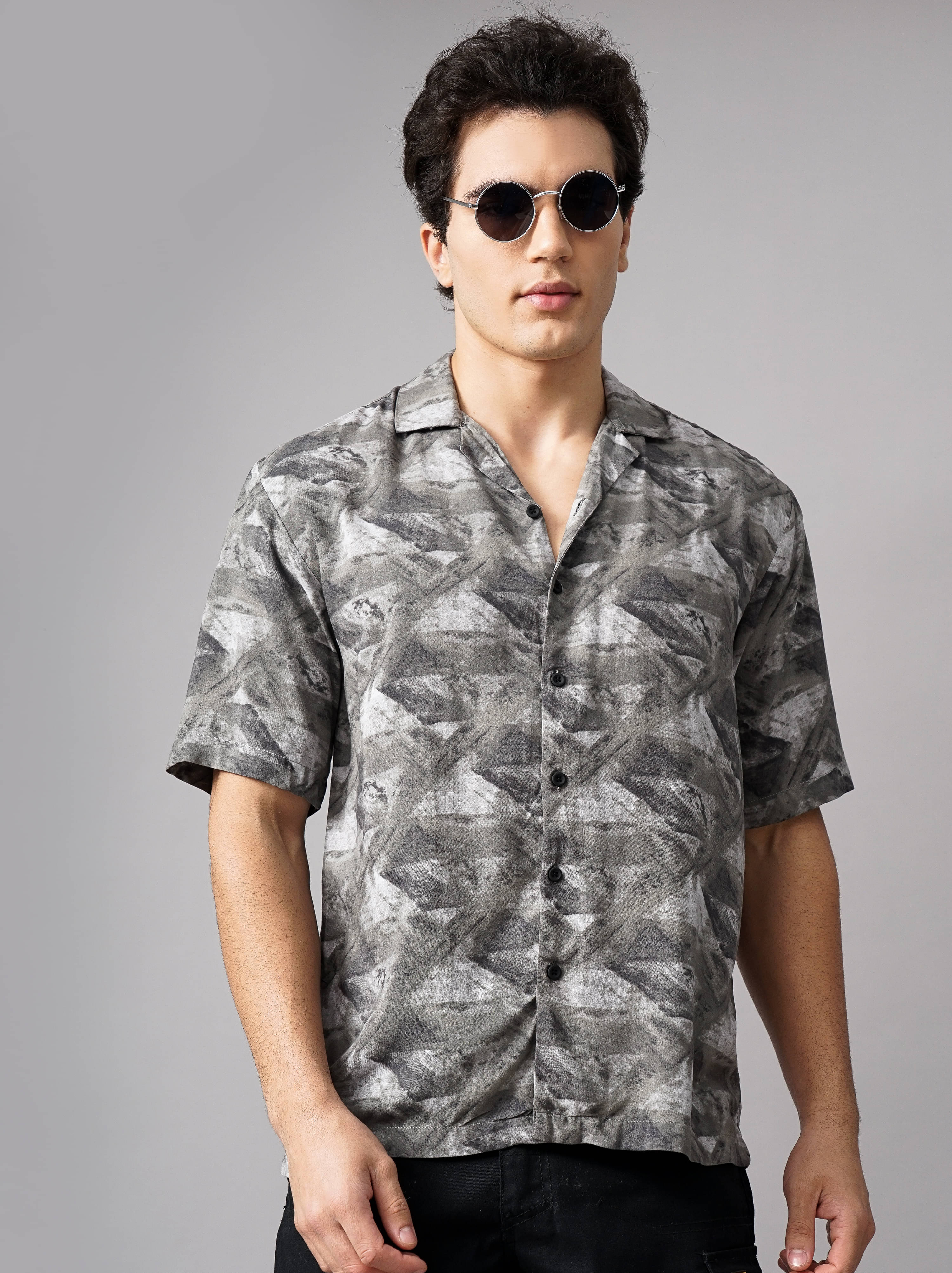Paul Street Rayon Regular Fit Printed Half Sleeves Men's Casual Shirt - Grey ( Pack of 1 ) Paul Street Rayon Regular Fit Printed Half Sleeves Men's Casual Shirt - Grey ( Pack of 1 )