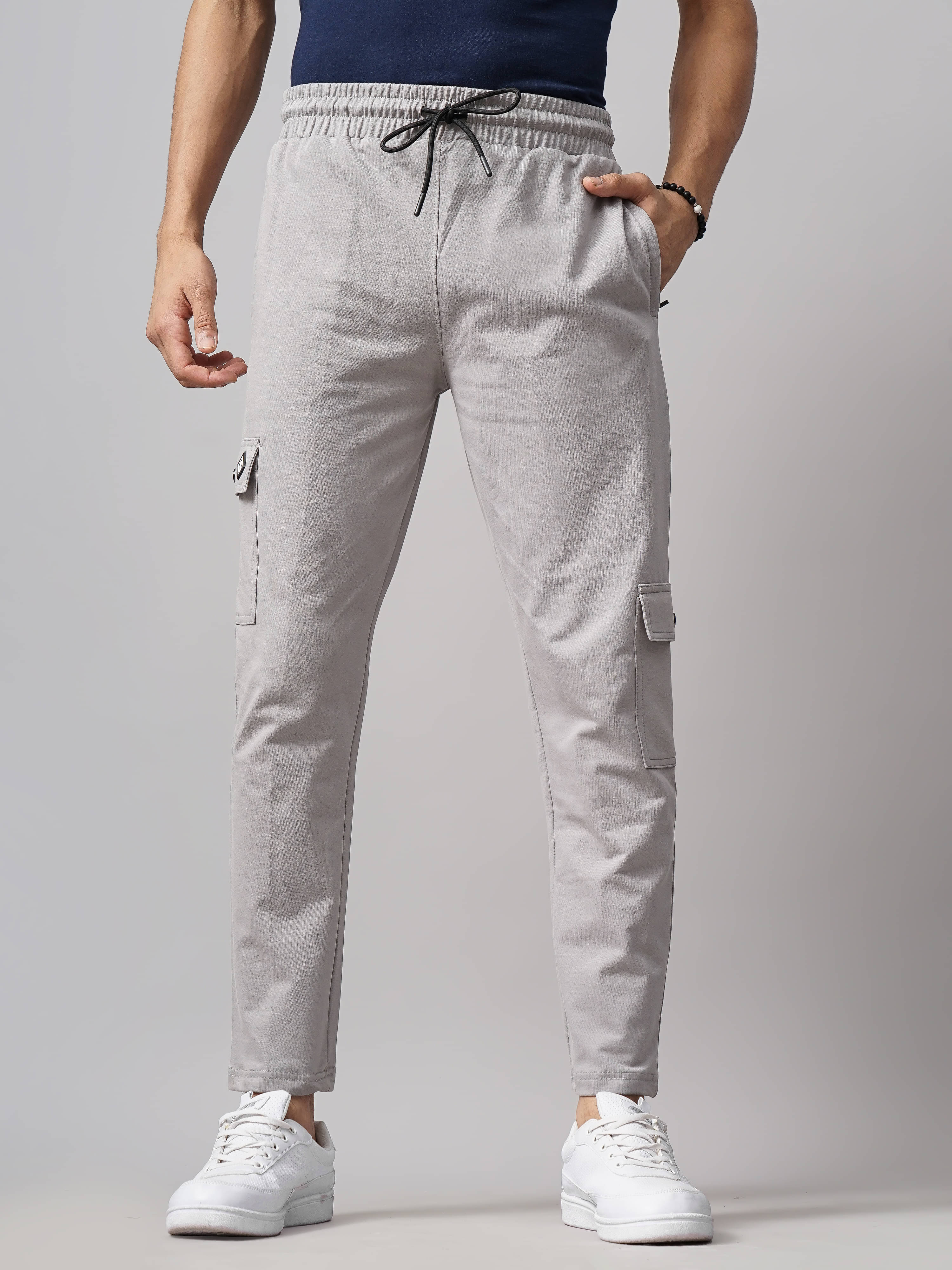     			Paul Street Slim Flat Men's Cargos - Grey ( Pack of 1 )