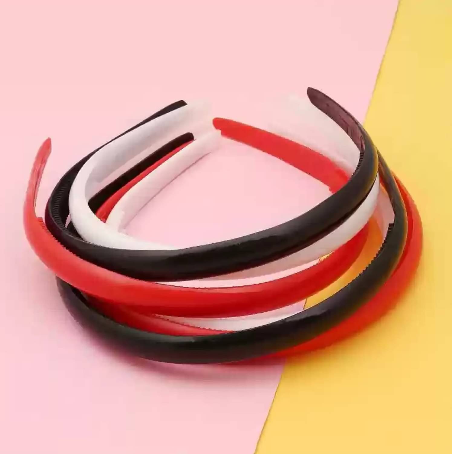 Plain Plastic Daily Use Thin Hair Band Accessories for Girls & Women - Black, Red & White – Pack of 06 Pcs Plain Plastic Daily Use Thin Hair Band Accessories for Girls & Women - Black, Red & White – Pack of 06 Pcs