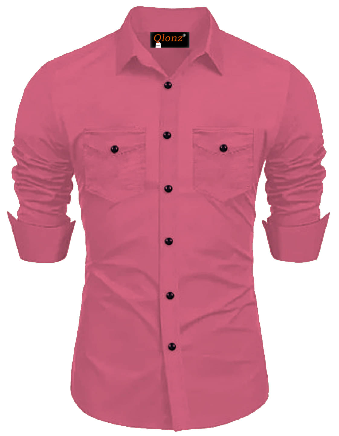 Qlonz store Cotton Blend Regular Fit Solids Full Sleeves Men's Casual Shirt - Pink ( Pack of 1 ) Qlonz store Cotton Blend Regular Fit Solids Full Sleeves Men's Casual Shirt - Pink ( Pack of 1 )