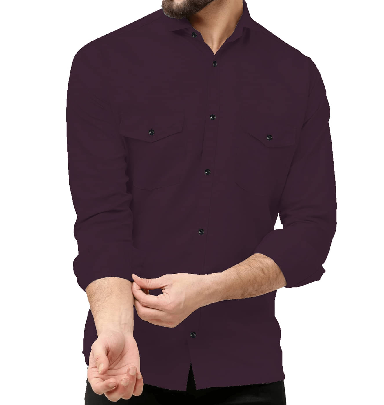 Qlonz store Cotton Blend Regular Fit Solids Full Sleeves Men's Casual Shirt - Purple ( Pack of 1 ) Qlonz store Cotton Blend Regular Fit Solids Full Sleeves Men's Casual Shirt - Purple ( Pack of 1 )