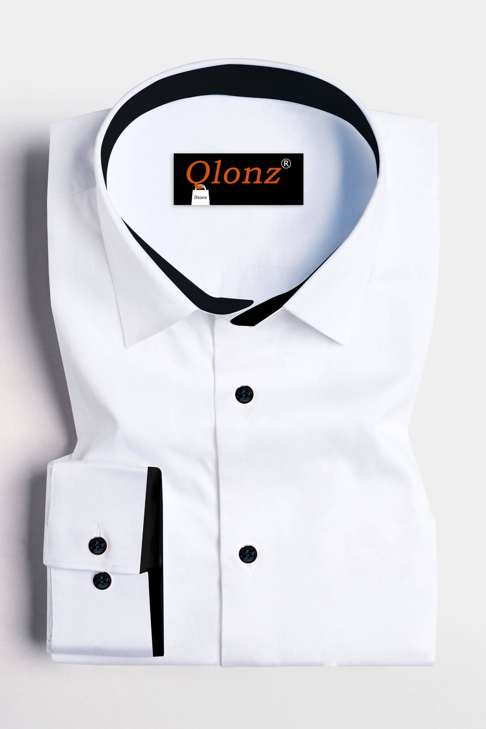    			Qlonz store Cotton Blend Regular Fit Solids Full Sleeves Men's Casual Shirt - White ( Pack of 1 )