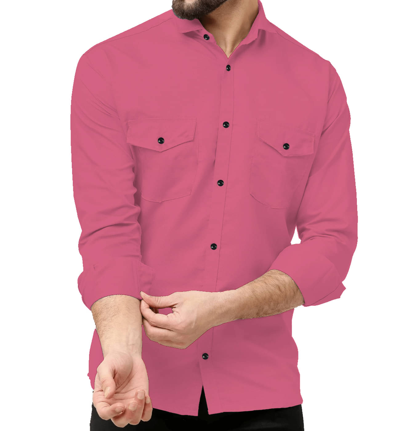 Qlonz store Cotton Blend Regular Fit Solids Full Sleeves Men's Casual Shirt - Pink ( Pack of 1 ) Qlonz store Cotton Blend Regular Fit Solids Full Sleeves Men's Casual Shirt - Pink ( Pack of 1 )