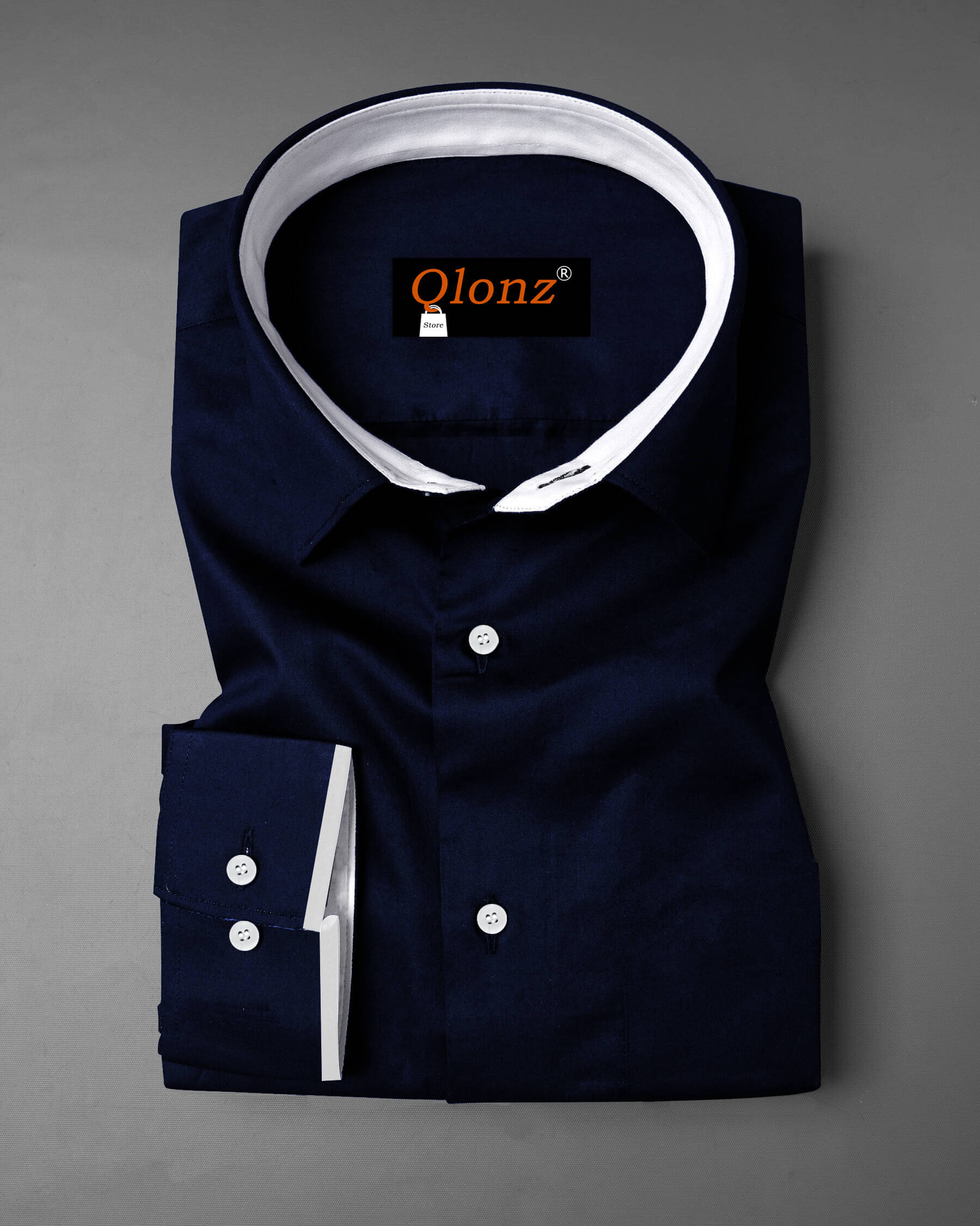 Qlonz store Cotton Blend Regular Fit Solids Full Sleeves Men's Casual Shirt - Navy ( Pack of 1 )     			Qlonz store Cotton Blend Regular Fit Solids Full Sleeves Men's Casual Shirt - Navy ( Pack of 1 )
