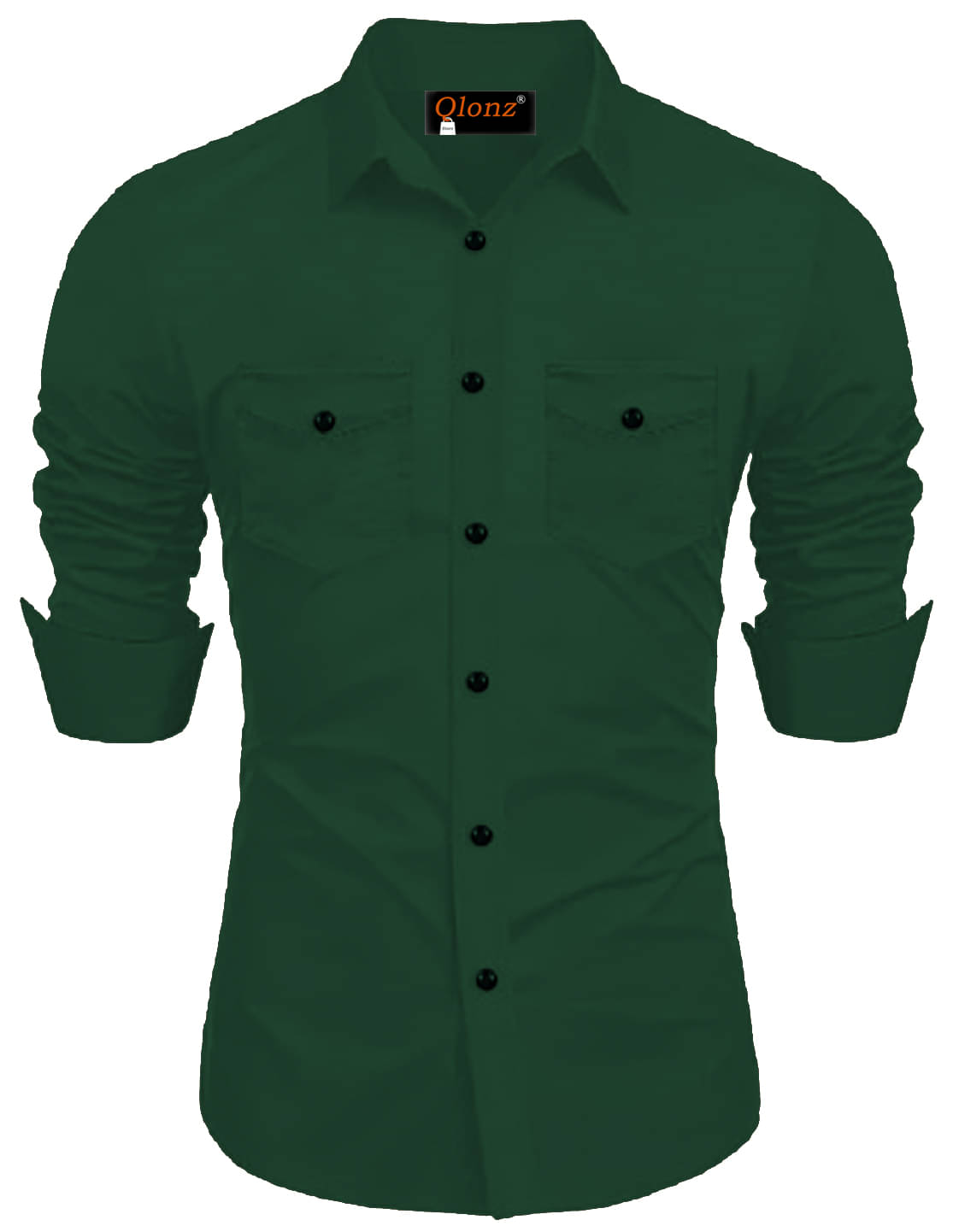 Qlonz store Cotton Blend Regular Fit Solids Full Sleeves Men's Casual Shirt - Green ( Pack of 1 ) Qlonz store Cotton Blend Regular Fit Solids Full Sleeves Men's Casual Shirt - Green ( Pack of 1 )