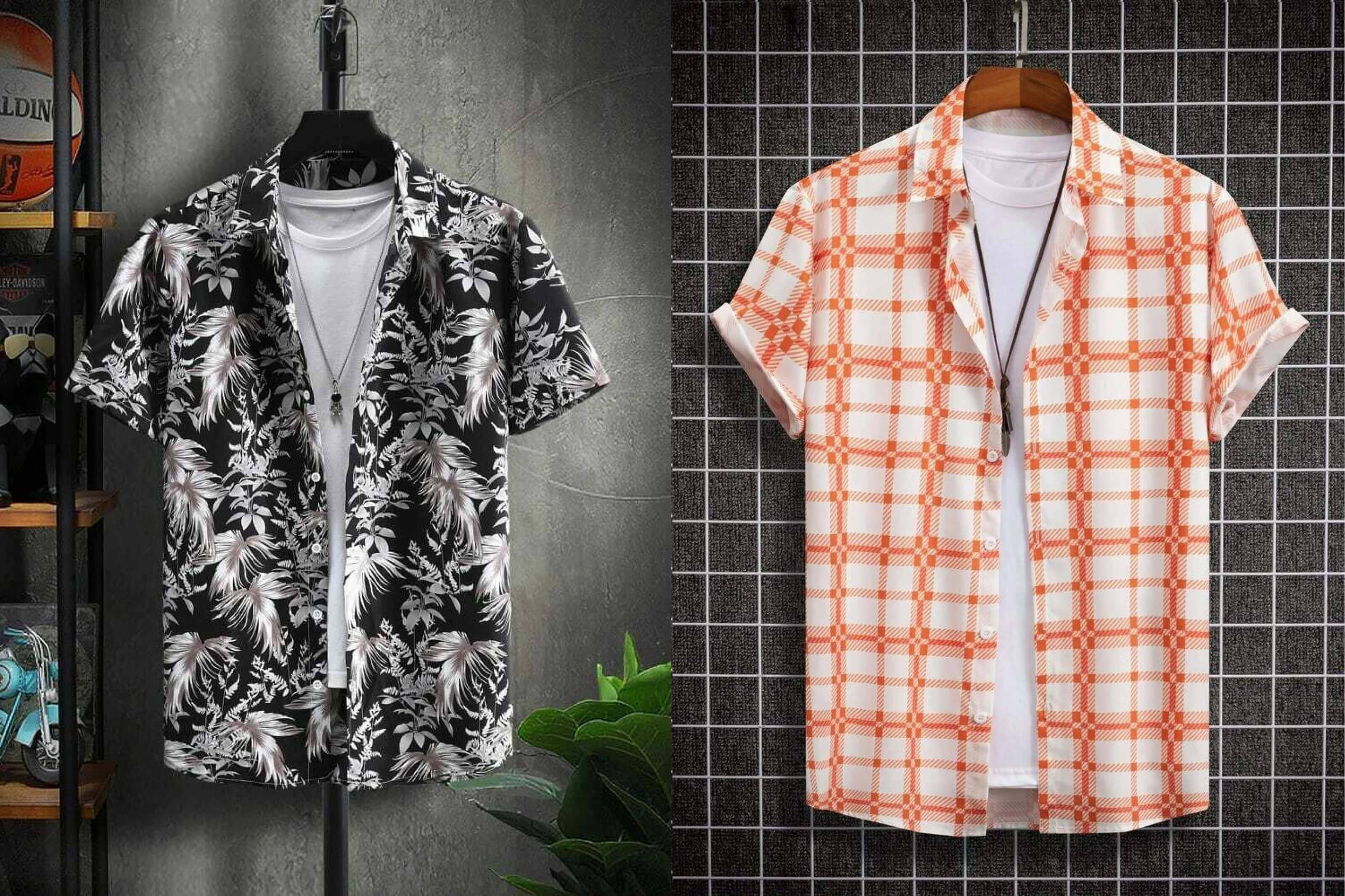     			Qlonz store Elastane Regular Fit Printed Half Sleeves Men's Casual Shirt - Multi ( Pack of 2 )