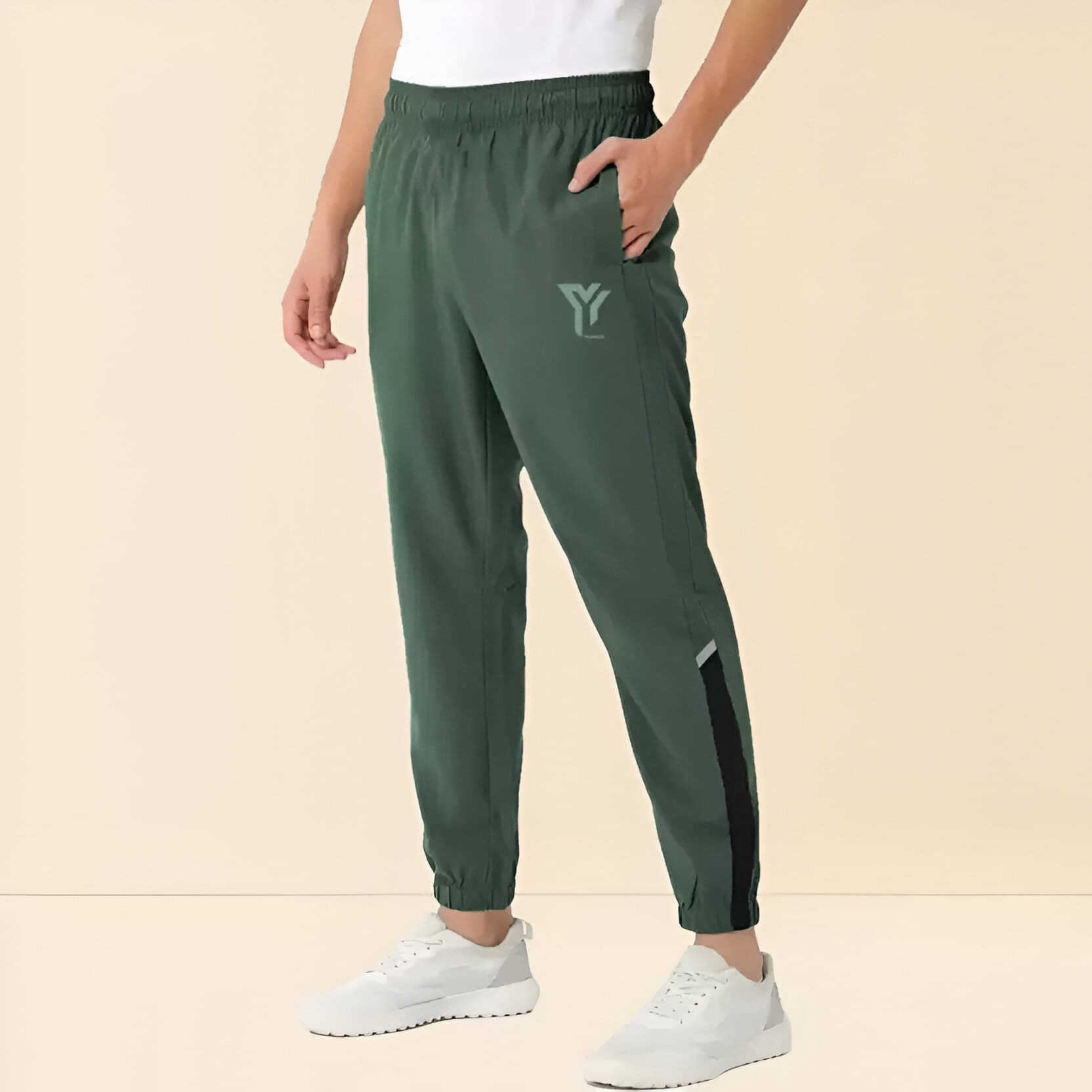     			YUNEK Dark Green Polyester Men's Joggers ( Pack of 1 )