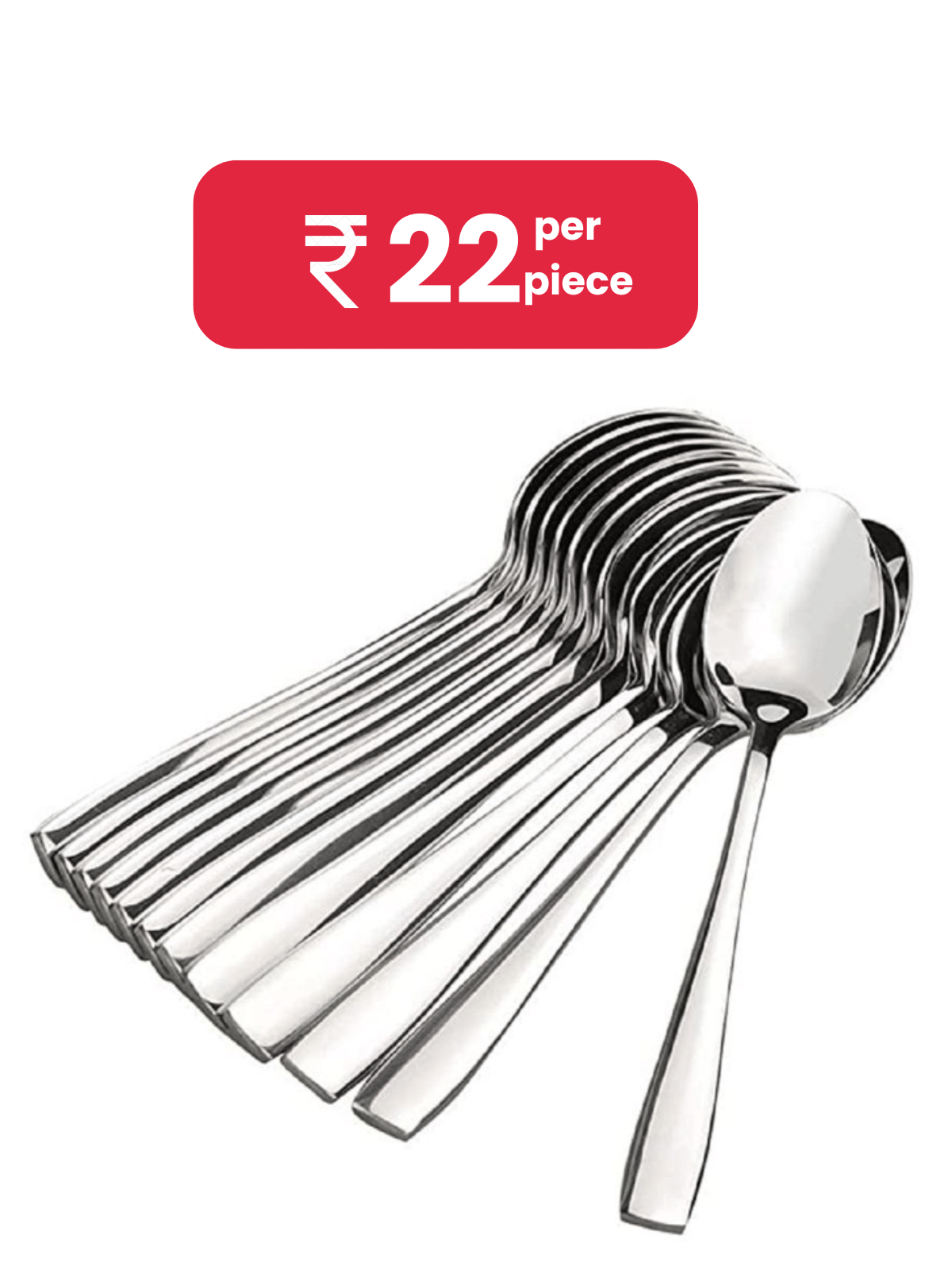 Analog kitchenware - Silver Stainless Steel Tea Spoon ( Pack of 12 )