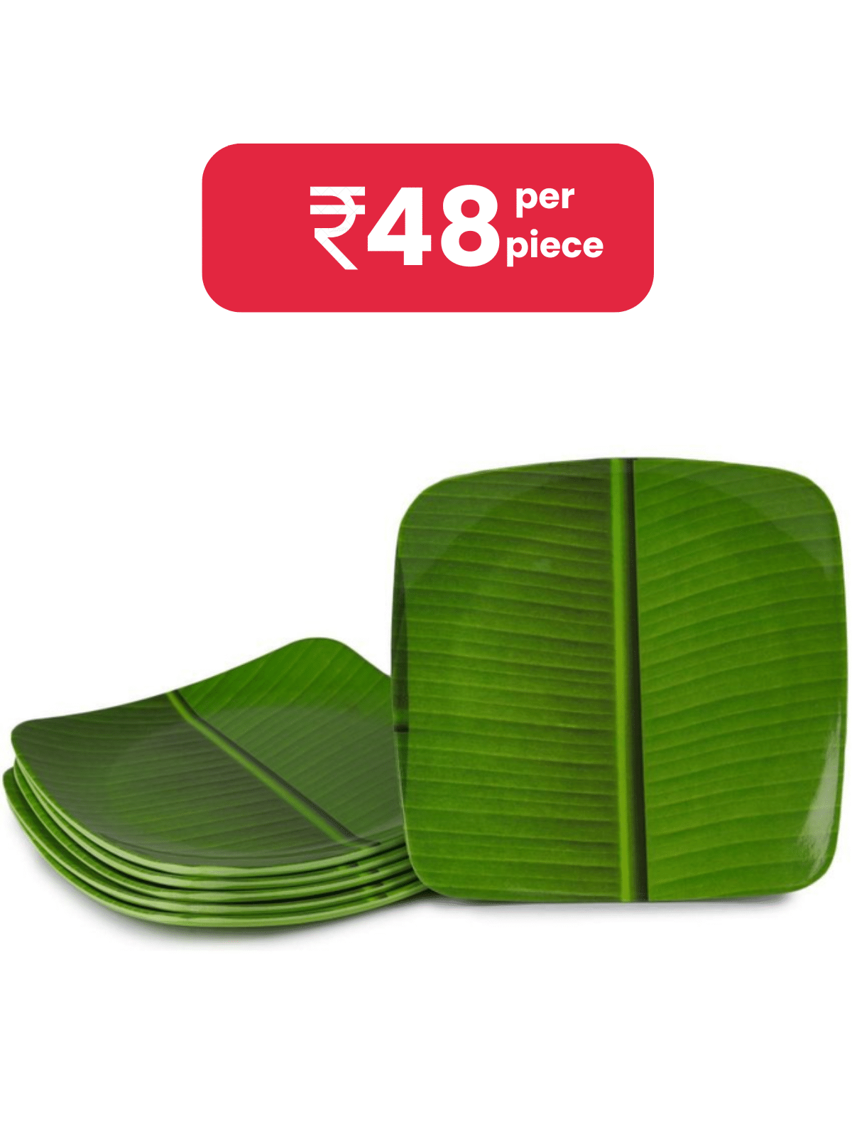     			Laserbot 6 Pcs Melamine Dark Green Half Plate