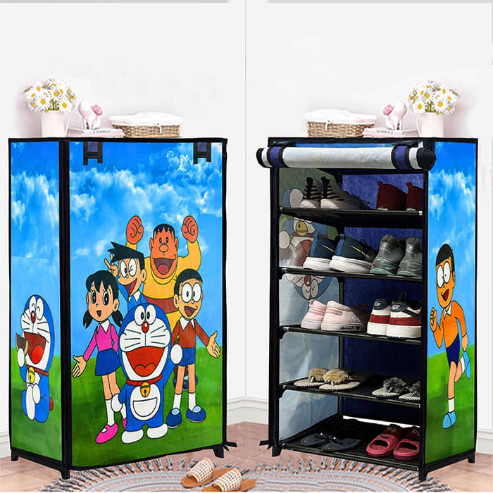 PHILOSHOP 5 Layer Metal Shoe Rack Stand with Print Cover Shoe Organiser for Home & Office (Blue) PHILOSHOP 5 Layer Metal Shoe Rack Stand with Print Cover Shoe Organiser for Home & Office (Blue)