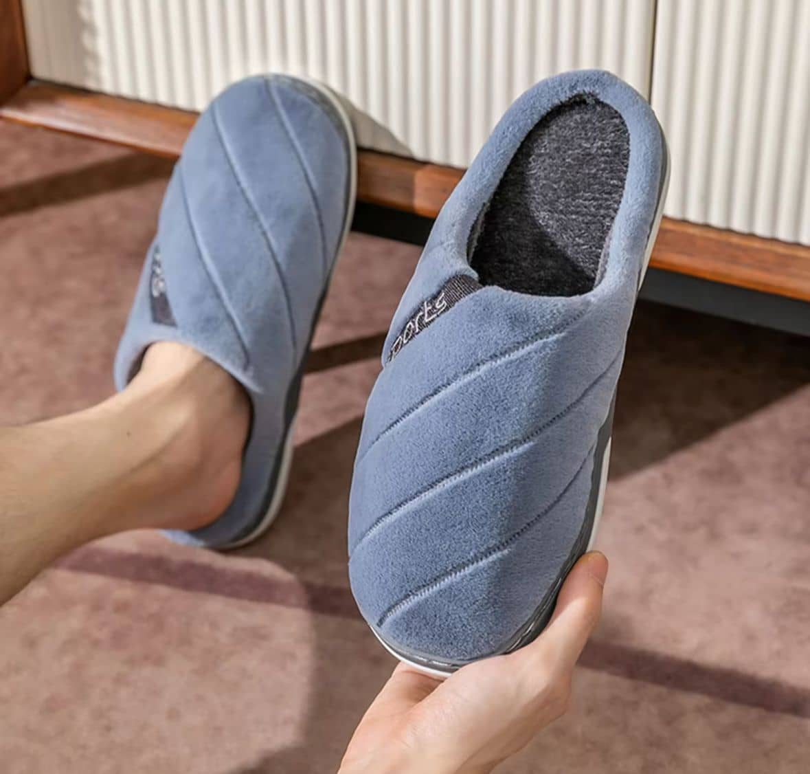 FUSEOWL Dark Grey Women's Toe Covered Flip Flop
