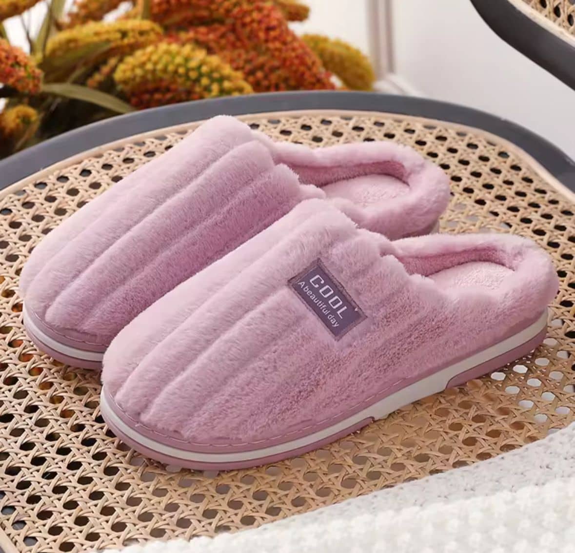 FUSEOWL Purple Women's Toe Covered Flip Flop