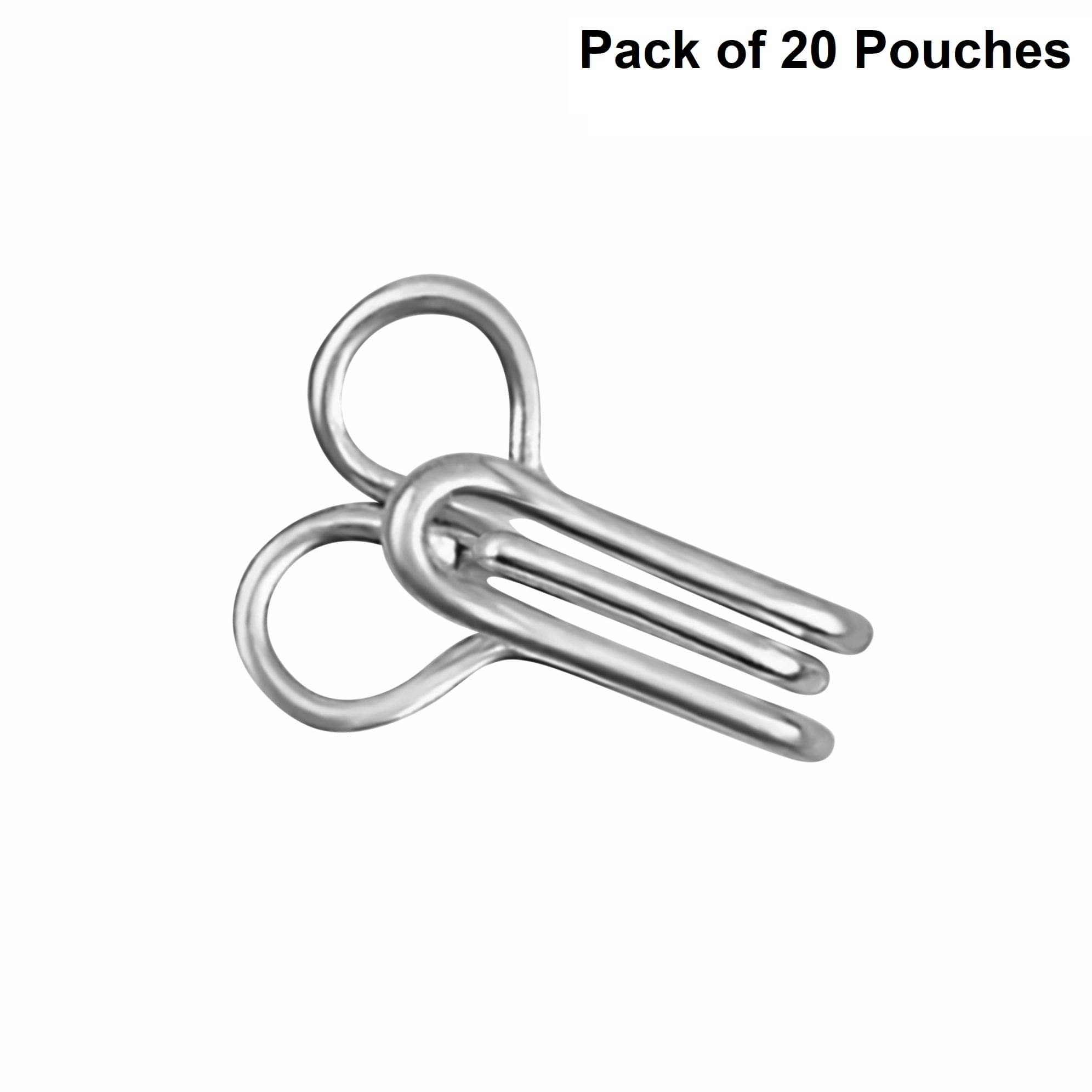    			Jyoti Dress Hook (50 Hooks of 3 Wire Size 2 of Brass Material in Silver Finish in a Pouch) Hooks for Ladies Blouses, Dresses, Chudidars, Children Dresses, Frocks, and Gowns - Pack of 20 Pouches