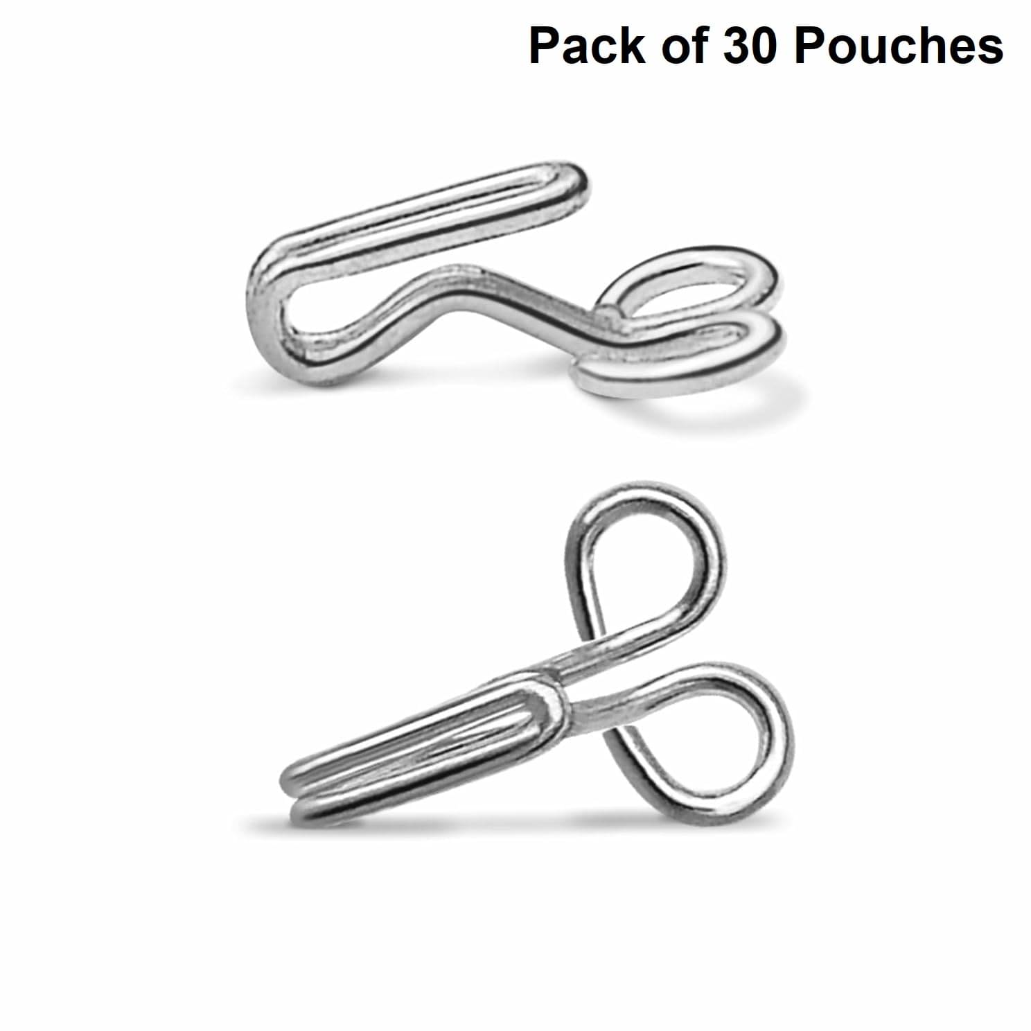     			Jyoti Dress Hook (50 Hooks of 2 Wire Size 2 of Steel Material in Nickel Finish in a Pouch) Hooks for Ladies Blouses, Dresses, Chudidars, Children Dresses, Frocks, and Gowns - Pack of 30 Pouches