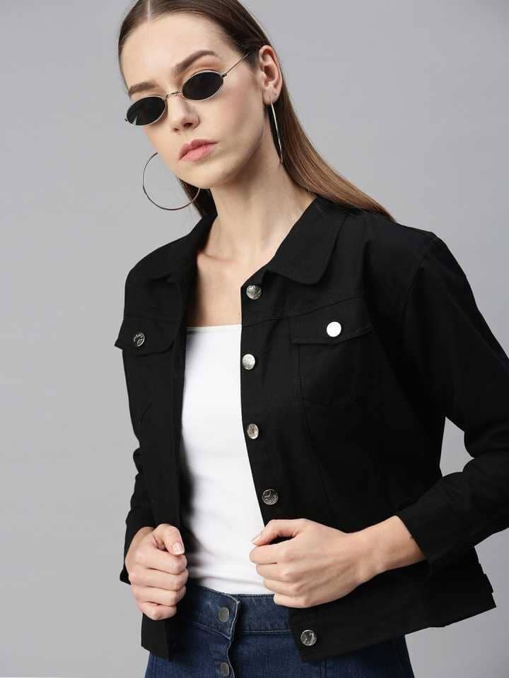 Kashian Women Denim Jacket ( Black ) - Jackets & Coats | Buy online on ZillyBuy