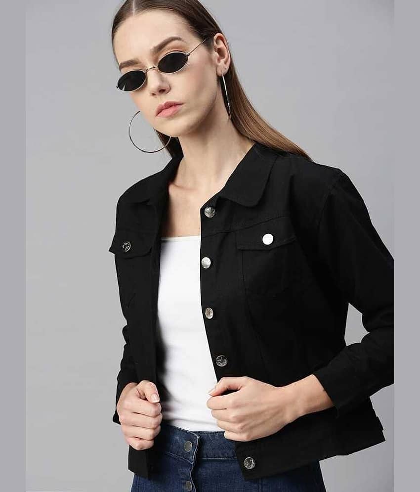 Kashian Women Denim Jacket ( Black ) - Jackets & Coats | Buy online on ZillyBuy
